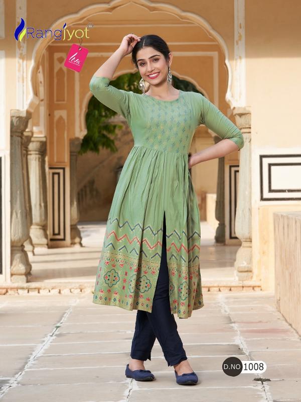 Rangjyot Mihira Fancy Wear Rayon Designer Kurti Collection